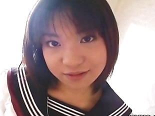 Pretty Japanese schoolgirl cumfaced uncensored -..